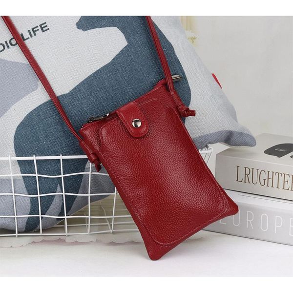 

shoulder bags leather mobile phone bag postman fashion wild women's
