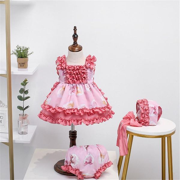 

girl's dresses 4pcs girl boutique vintage spanish dress summer kids tutu lolita princess baby birthday party for children1, Red;yellow