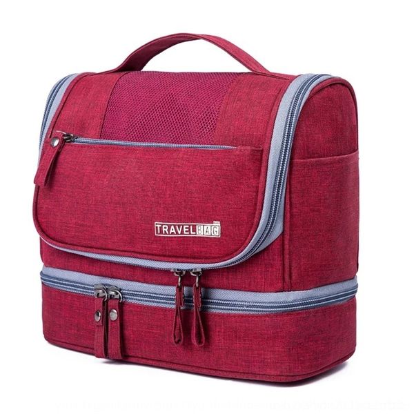 

glbqf haike new cosmetic waterproof haike cation capacity large cosmetics dry and wet wash bag two-layer cationic bag tqcvw