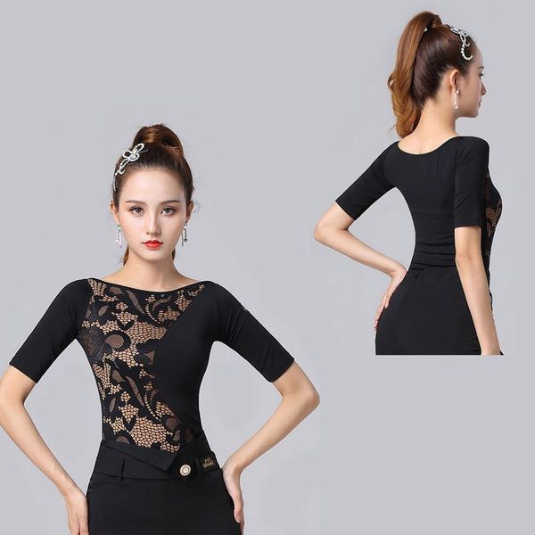 

new ballroom latin dance salsa rumba chacha performance practice costume for women, Black;red