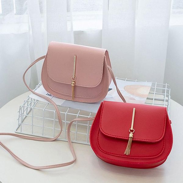 

fashion tassel crossbody bags for women 2020 simple style solid color leather shoulder bag ladies messenger bag bolso mujer