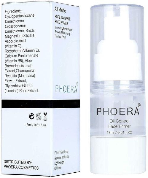 

phoera liquid moisturizing face primer oil control makeup base,matte finish long lasting makeup concealer full coverage pores 18ml
