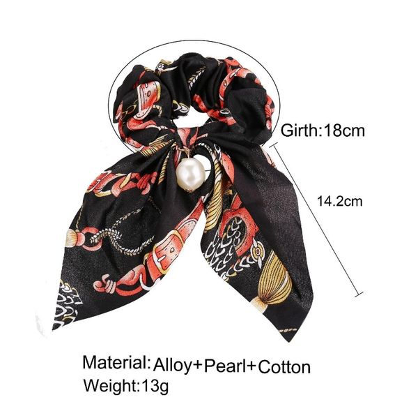 

floral pearl hair band long ribbon bow ponytail scarf hair tie scrunchies women girls elastic hairs ban jllegt yummy_shop