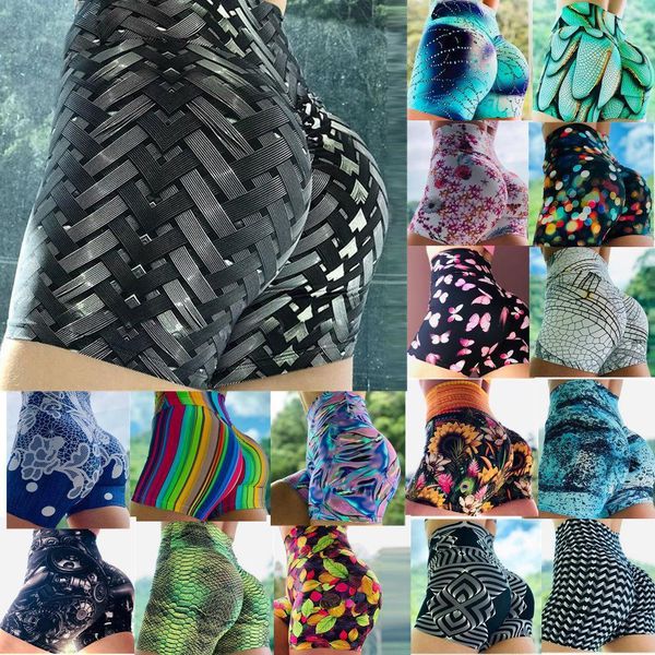 

2020 new fashion women multicolor print sports running hip sports shorts fitness cropped drop shipping, White;black