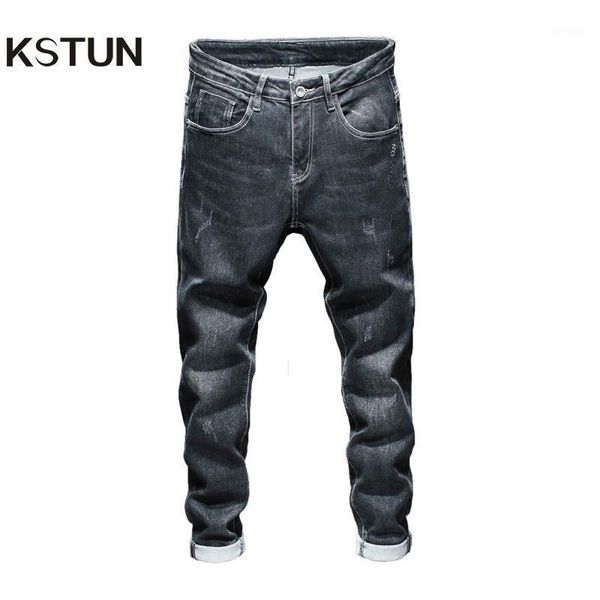 

black jeans men skinny fit high stretch spring and autumn casual denim pants slim fit male trousers man jean hombre1, Blue