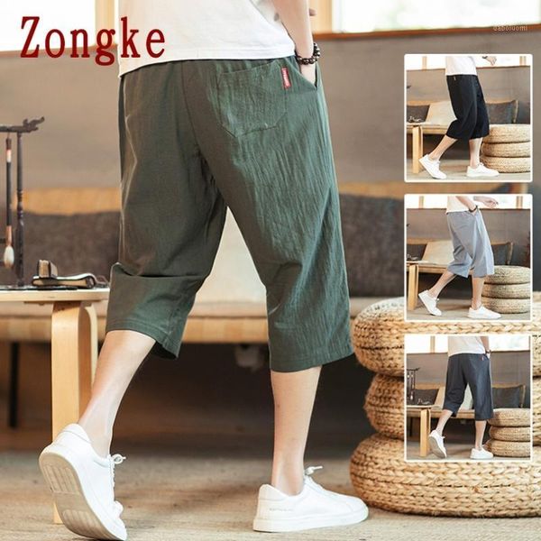 

zongke 2020 new harem calf-length pants men trousers casual joggers pants men sweatpants hip hop streetwear male plus size m-5xl1, Black