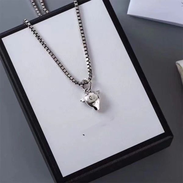 

sterling silver retro animal series ox head men and women necklace trend personality star with