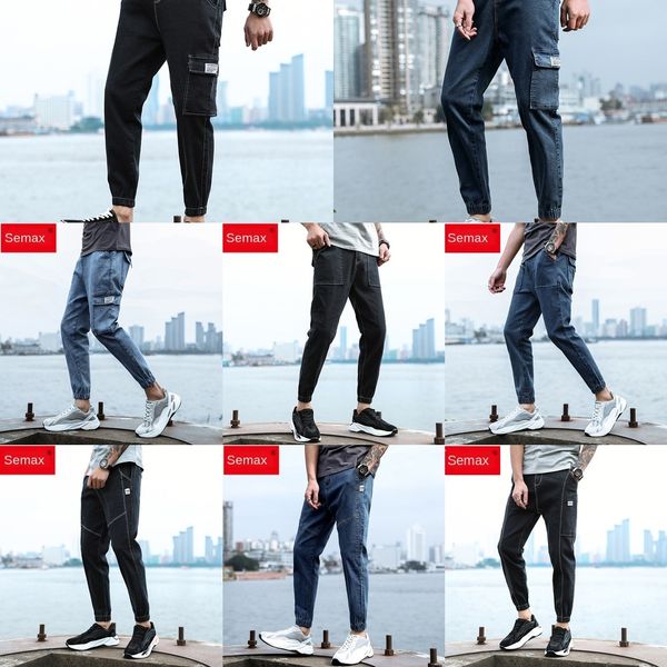 

jeanssummer korean fashion baggy pantscorset br overalls jeans jeans and jeanssummer korean fashion men's baggy pantscorset brand men&#, Blue