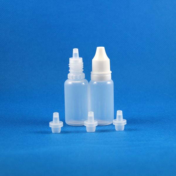 Lot 300 Stück 1/2 OZ 15 ML Tropfflaschen aus Kunststoff, diebstahlsicher, manipulationssicher, NEU, flüssige Augentropfen aus LDPE, E-Zigaretten-Öl