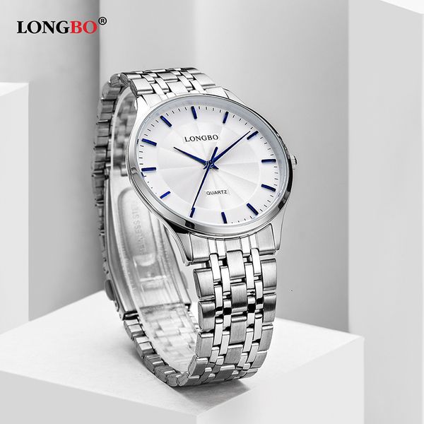 

longbo quartz watch lovers watches women men couple analog watches leather wristwatches fashion casual watches gold 1/pcs 80266, Slivery;brown