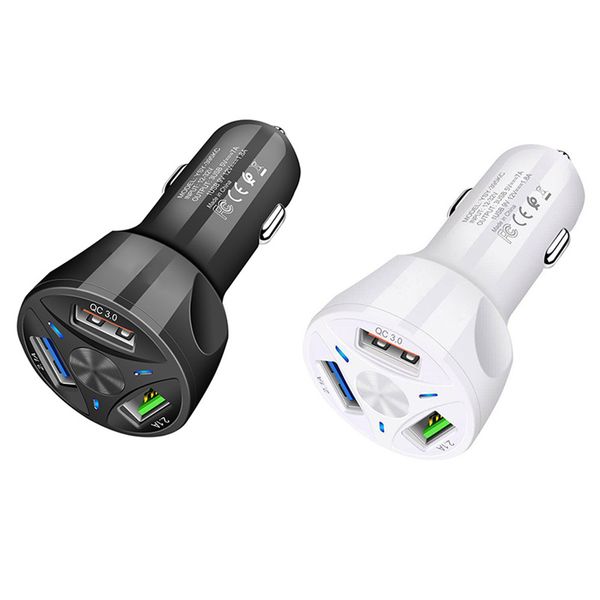 3A carregador de carro USB Quick Charge 4.0 Universal 18W 3 Porto para Samsung iPhone 11 no carro rápido carregando telefone celular com caixa de varejo