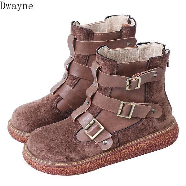 

boots handsome mori big head doll shoes handmade women's literary retro thick-sole short harajuku ankle, Black