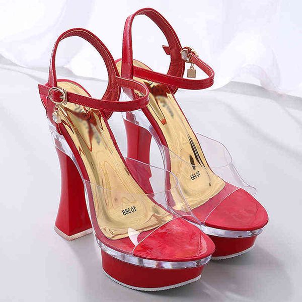 

sandals street shooting professional model high heels ladies sandals little fairy women's shoes thick heel design all-match 220309, Black