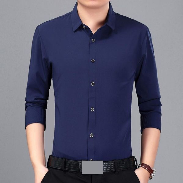 

mrmt 2020 brand autumn new men's long-sleeved shirts solid casual shirts for male wear thin shirt, White;black