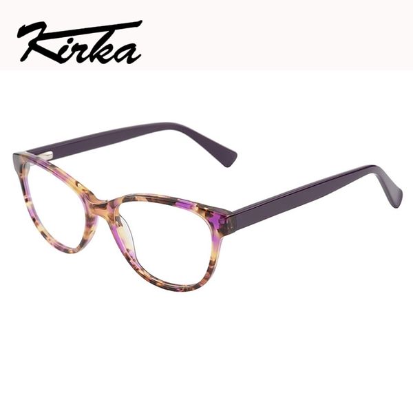 

kirka women eyeglass frames leopard print glasses frame acetate optical frame for women glasses retro myopia eye glasses t200428, Silver