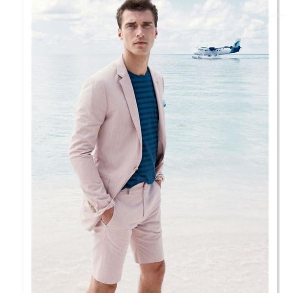

latest coat pant designs pink linen beach men suit short pant slim fit tuxedo prom suits custom groom blazer terno masculino1, White;black