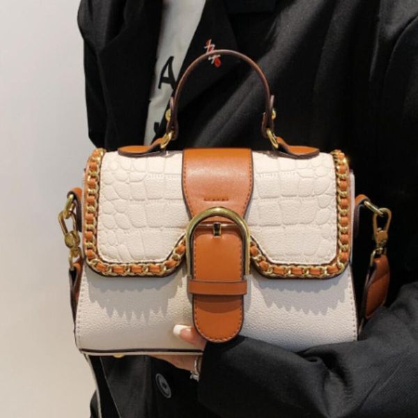 

evening bags crocodile pattern flip tote bag high-quality pu leather women's designer handbag shoulder messenger