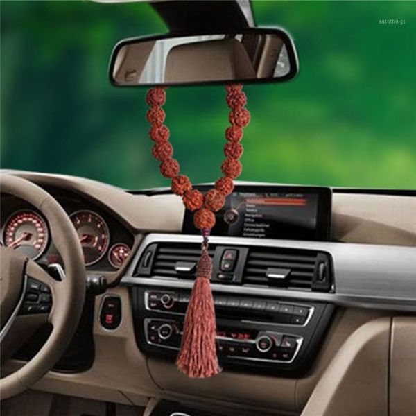 

car mirror ornaments creative wood buddha beads car rearview mirror hanging pendant interior decor ornament1