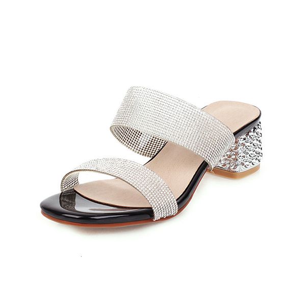 

size 2021 new 34-43 woman crutches fashion heels ladies sandals simple shoes 5vee, Black