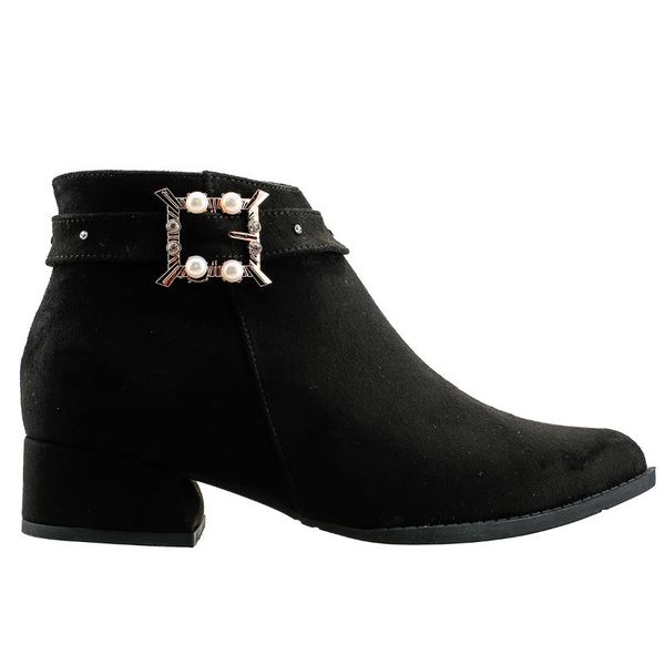 

ayakland 631-01 daily 3 cm heel women suede boat shoes, Black