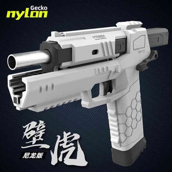 

659823children shooting glock shell throwing toy alloy empty bore hanging gecko launcher soft bullet gun