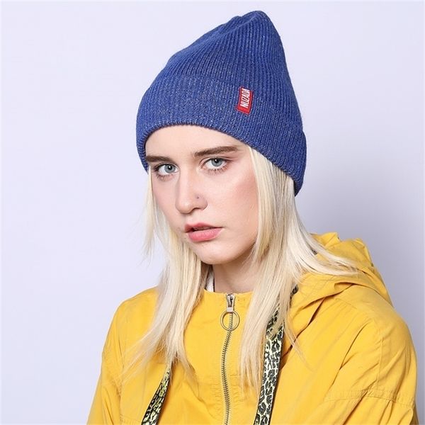 

brand letters autumn winter hat knitted caps men women skullies beanies cap bonnet wool rabbit hair blend nuzada y201024, Blue;gray