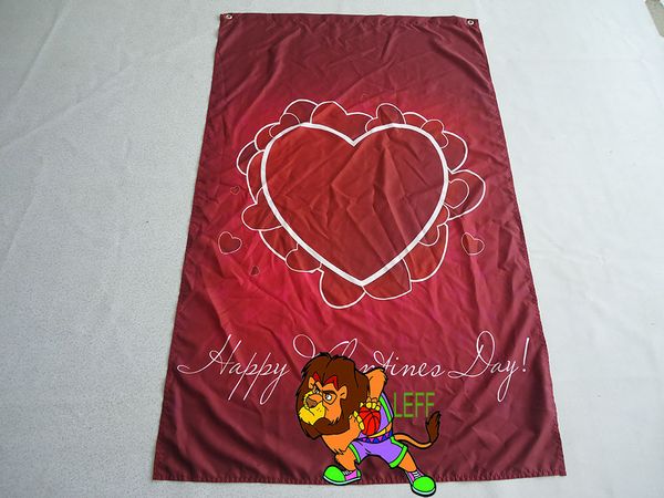 

valentine gift, a red heart for you, 90*150cm 150g/m2 polyester flag