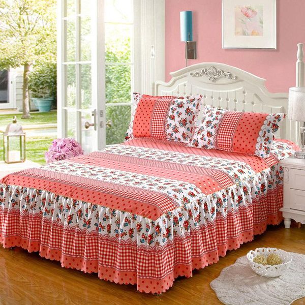 

double non slip sanding thick 20m bed fashion style korean princess twill single skirt cover exquisite bedspread bbyojx sweet07