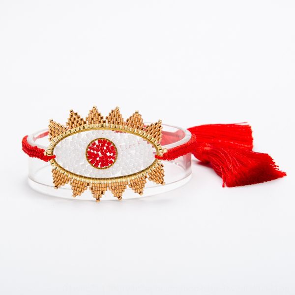 

tassel classic beaded bracelet bracelet turkish evil eye miyuki hand woven beaded devil's eye zoyt4, Golden;silver