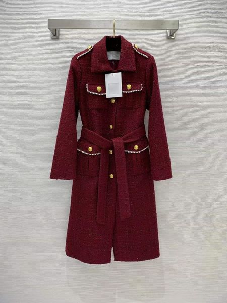 

women's wool & blends 2022 spring long sleeve lapel neck trench coats designer brand same style outerwear 0114-3, Black