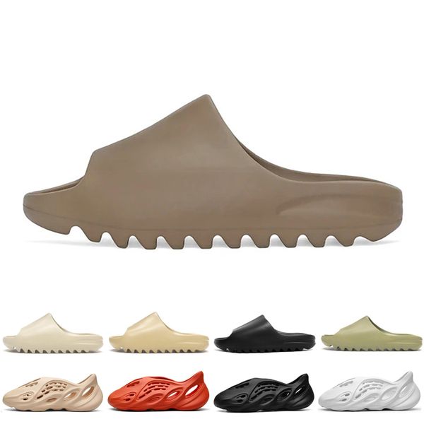 

new 2020 slipper for men women bone earth brown desert sand resin slippers mens shoes sandals foam runner sneakers 36-45, Black