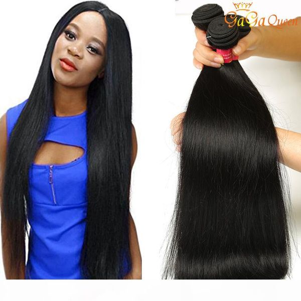 

gagaqueen malaysian virgin hair straight 4 bundles unprocessed malaysian straight hair weave 8a malaysian straight human hair extensions, Black