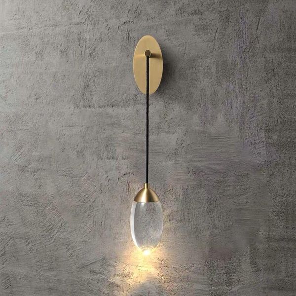 

postmodern copper fashion light luxury crystal wall lamp living room bedroom bedside background wall corridor lamp