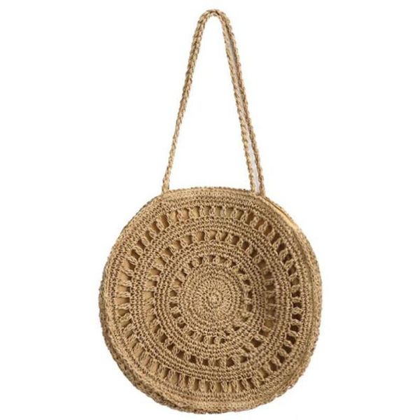 

2020 summer women straw casual shoulder bag girls knitting tote handbags bohemian beach woven crossbody bags bolsa