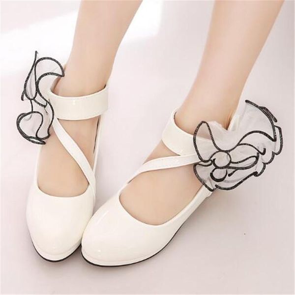 

new spring autumn children girls latin dance student shoes breathable fashion flowers low heeled princess kids leather shoes 03 wmtiyo, Black