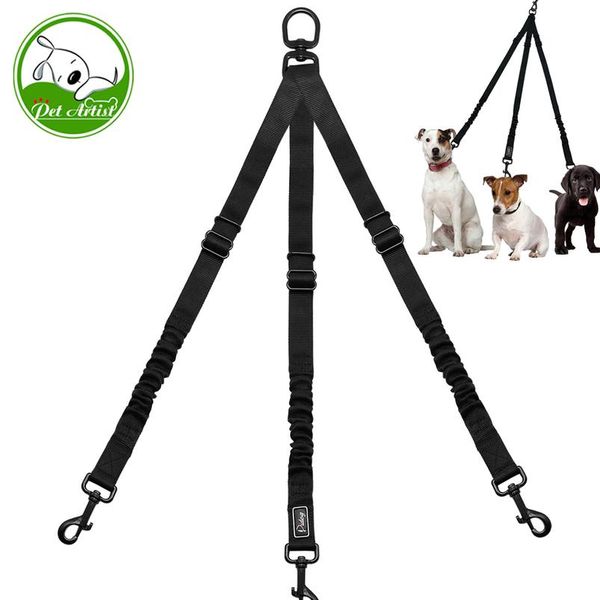 

nylon no-pull 3 way pet dog lead leashes coupler pet adjustable rope no tangle bungee pets walking strap 1 lea sqczwt
