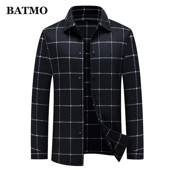 

batmo 2020 new arrival wool casual jackets men,plus-size m-xxxl,a012, Black