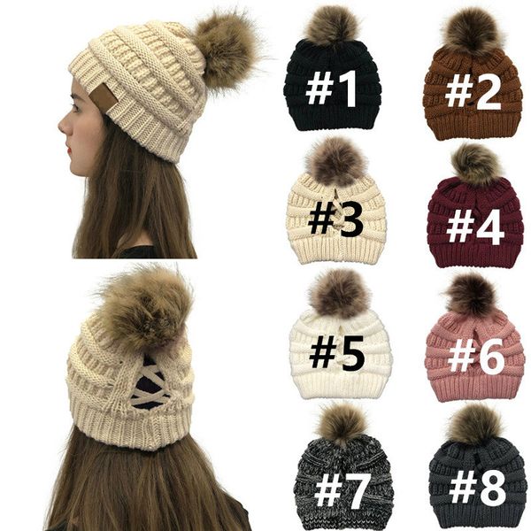 

adults warm winter hat for women girls soft stretch knitted pom poms beanies crochet hats womens beanies ski cap gorros 8 colors f102005, Yellow