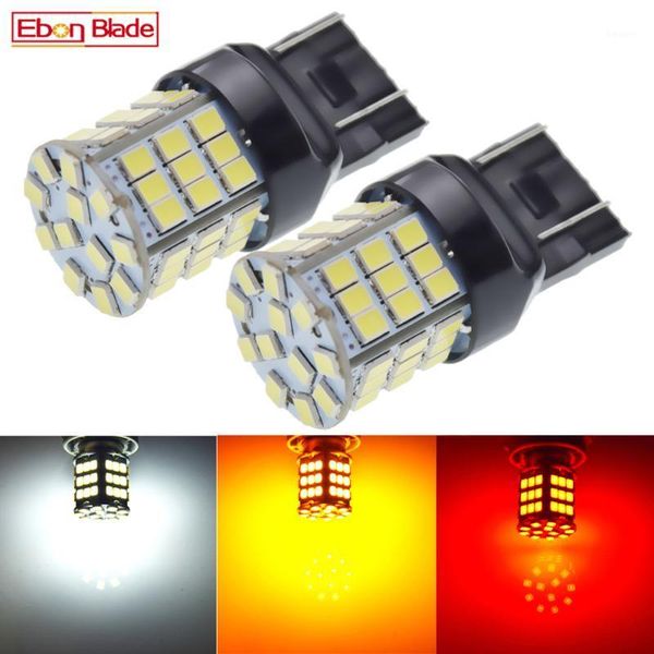 

emergency lights pair t20 led w21/5w 7443 7440 drl reverse singal light 57smd car tail brake bulb lamp turn white red amber yellow 12v1