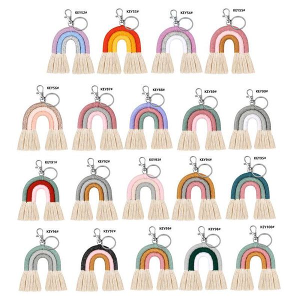 

rainbow keychains women keychain car pendant handmade bag key chains key ring x6he, Silver