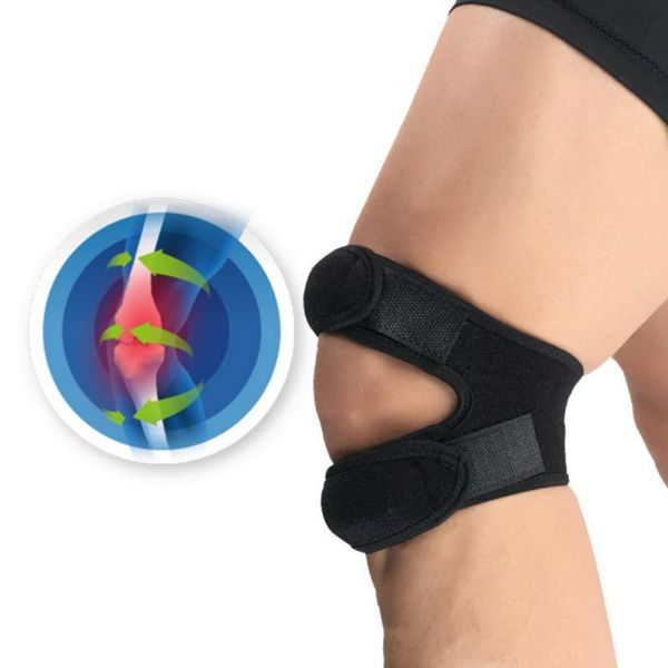 

1pc knee pads patella & elbow nylon high elastic belt knee wrap bandage tape sport strap brace sportswear leg protector, Black;gray