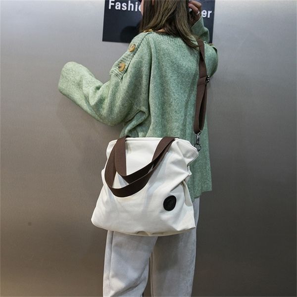 

cozmoz canvas shopping bags for women ladies shoulder casual tote hand bag handbags y201224