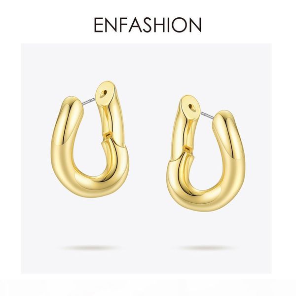 

enfashion punk link chain hoop earrings for women gold color small circle hoops earings fashion jewelry aros de moda 2019 ec1044 cj191216, Golden;silver