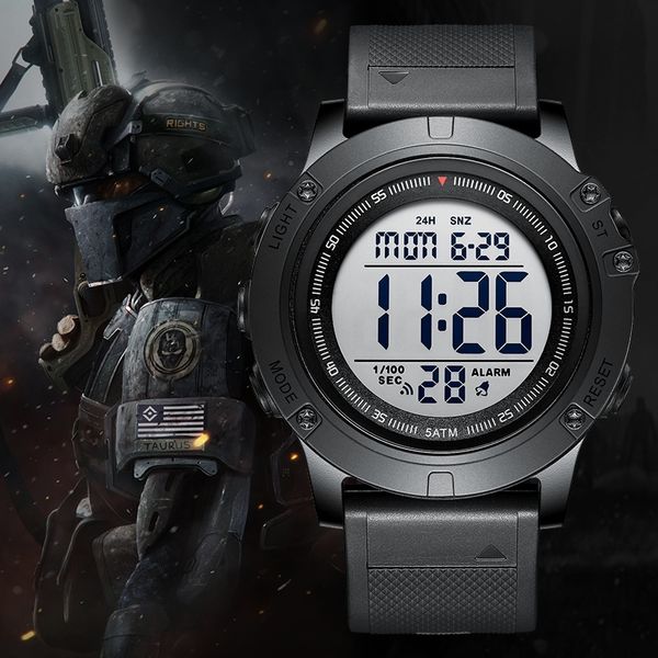 

goldenhour watches for men outdoor sport watch military waterproof digital watch mens led multifunction clock alarmreloj hombre t200909, Slivery;brown