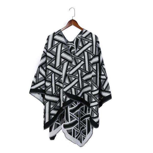 

2019 новый дизайн зимний теплый плед пончо и накидки для женщин негабаритных шалей обертывает кашемировые пашмина женские буфанда sqcfjl, Blue;gray