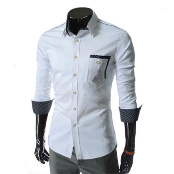 

western fashion young men's shirts full sleeve -2xl noelty design casual man slim fit cool boy clothes wholesale1, White;black