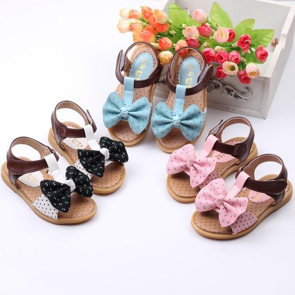 

sandals 2021 girl princess children's shoes summer bow baby boy girls beach cute size 21 -25, Black;red
