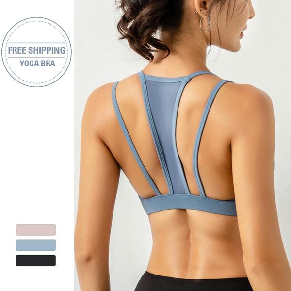 

gym clothing yoga bra women padded sports shake proof running workout tank fitness shirt vest, White;black