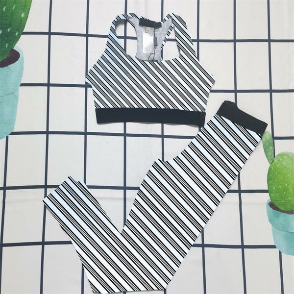 

women's gym set tracksuits black small letter gradient blue yoga workout clothes wear sports legging fitness bra crop yoga suit, Gray