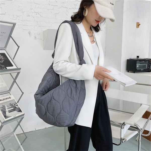 

casual large capacity nylon crossbody bags for women designer pu leather shoulder bag lady big totes female purses shopper bag